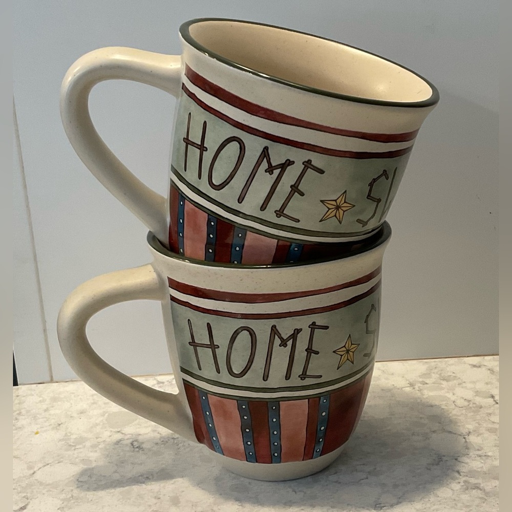 TWO Vintage Bearware Pottery Works The Boyds Collection Coffee Mugs - 16 oz